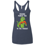 T-Shirts Vintage Navy / X-Small Iguana Punch You Women's Triblend Racerback Tank