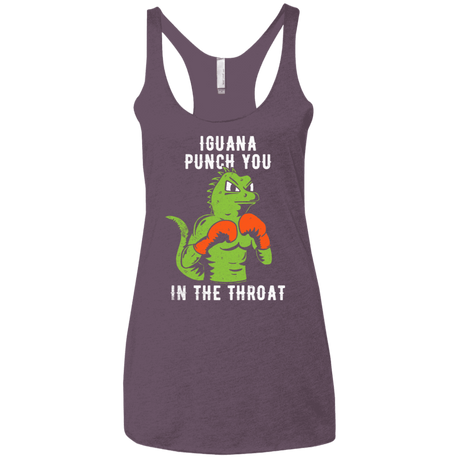 T-Shirts Vintage Purple / X-Small Iguana Punch You Women's Triblend Racerback Tank