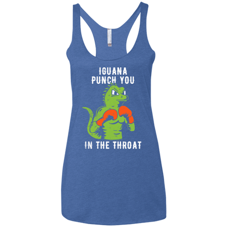 T-Shirts Vintage Royal / X-Small Iguana Punch You Women's Triblend Racerback Tank