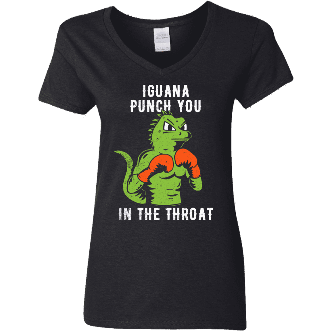 T-Shirts Black / S Iguana Punch You Women's V-Neck T-Shirt