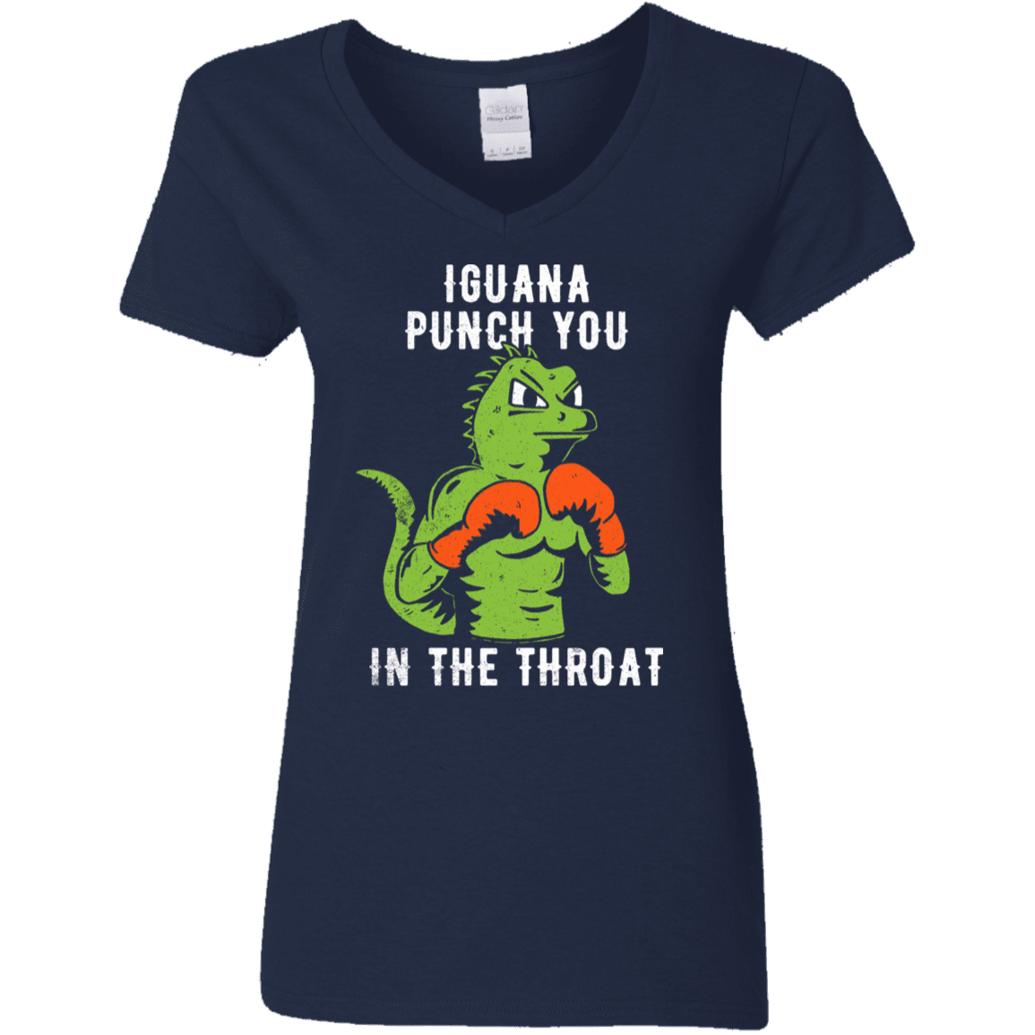 T-Shirts Navy / S Iguana Punch You Women's V-Neck T-Shirt