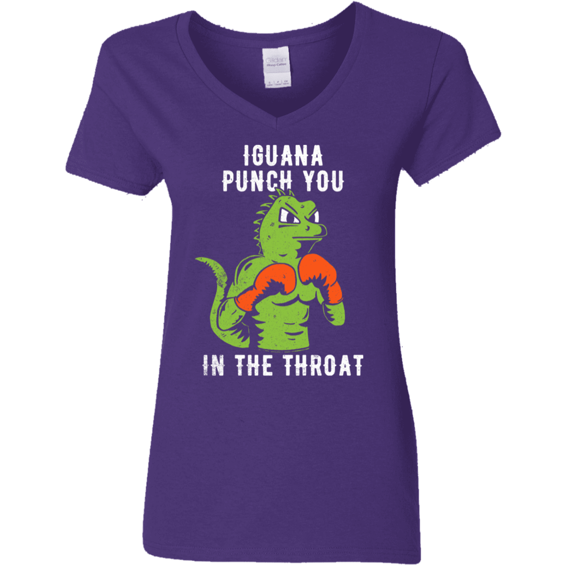 T-Shirts Purple / S Iguana Punch You Women's V-Neck T-Shirt