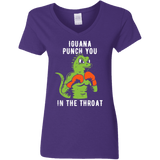 T-Shirts Purple / S Iguana Punch You Women's V-Neck T-Shirt