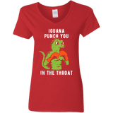 T-Shirts Red / S Iguana Punch You Women's V-Neck T-Shirt