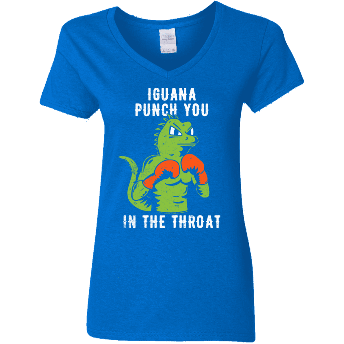 T-Shirts Royal / S Iguana Punch You Women's V-Neck T-Shirt