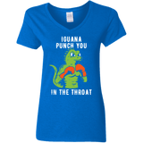 T-Shirts Royal / S Iguana Punch You Women's V-Neck T-Shirt