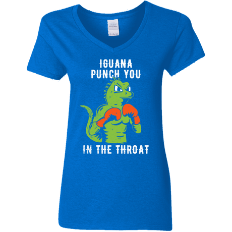 T-Shirts Royal / S Iguana Punch You Women's V-Neck T-Shirt