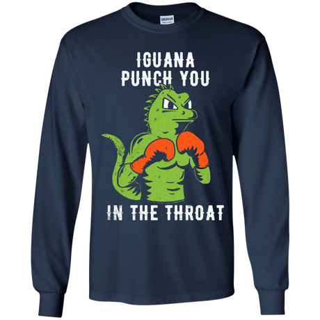 T-Shirts Navy / YS Iguana Punch You Youth Long Sleeve T-Shirt