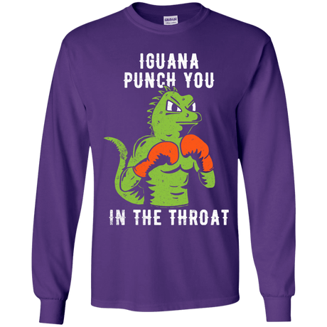 T-Shirts Purple / YS Iguana Punch You Youth Long Sleeve T-Shirt