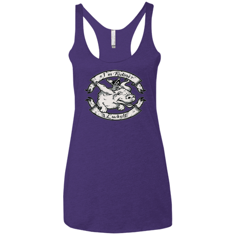 T-Shirts Purple / X-Small IM FEELING LUCKY Women's Triblend Racerback Tank