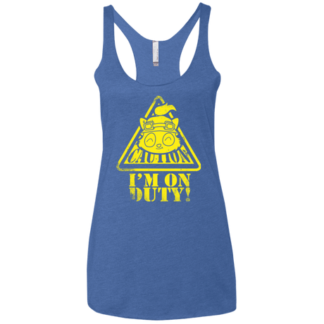 T-Shirts Vintage Royal / X-Small Im on duty Women's Triblend Racerback Tank