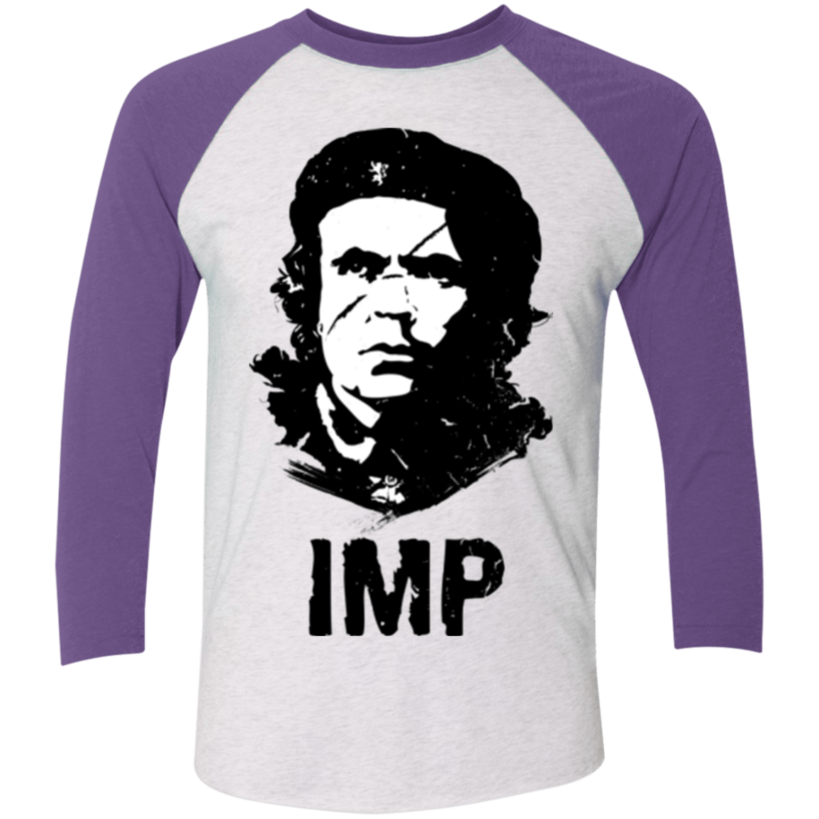 T-Shirts Heather White/Purple Rush / X-Small IMP Men's Triblend 3/4 Sleeve