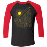 T-Shirts Vintage Black/Vintage Red / X-Small Impressionist Swordman Men's Triblend 3/4 Sleeve