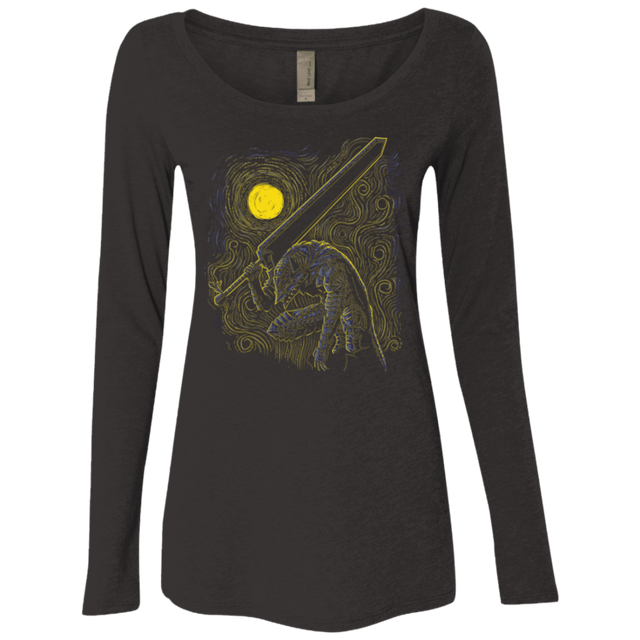 T-Shirts Vintage Black / Small Impressionist Swordman Women's Triblend Long Sleeve Shirt