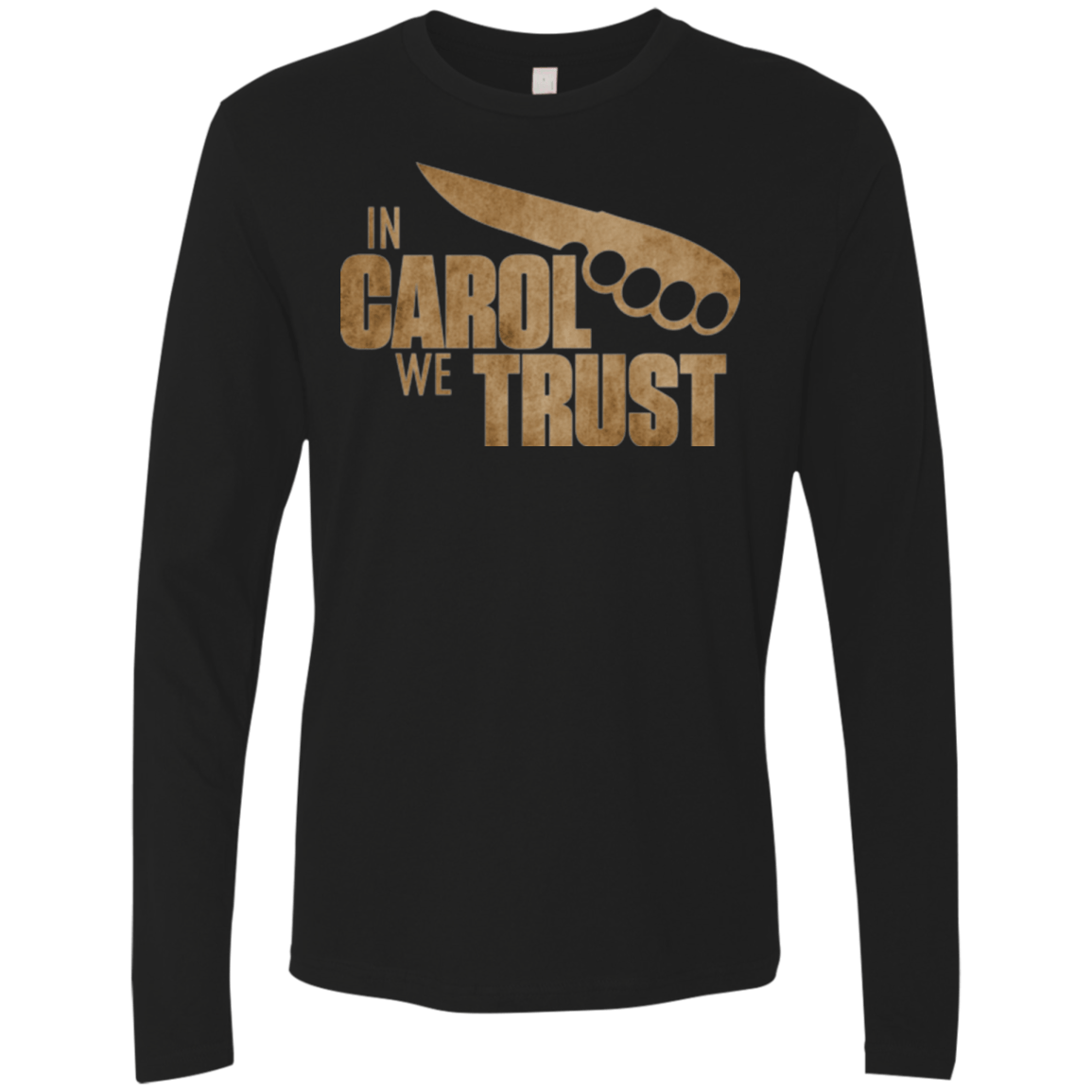 T-Shirts Black / Small In Carol We Trust Men's Premium Long Sleeve