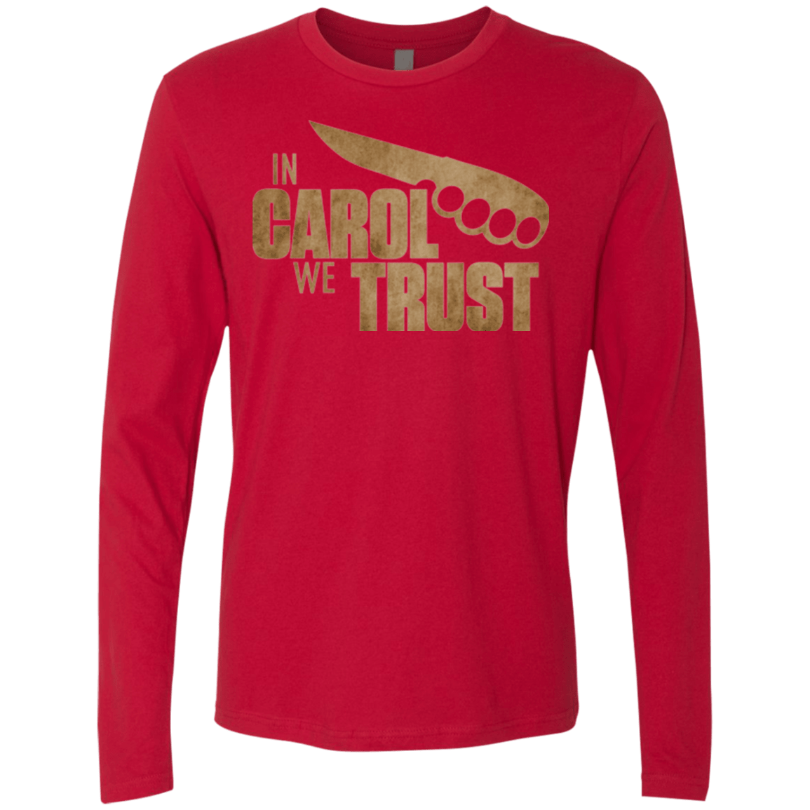 T-Shirts Red / Small In Carol We Trust Men's Premium Long Sleeve