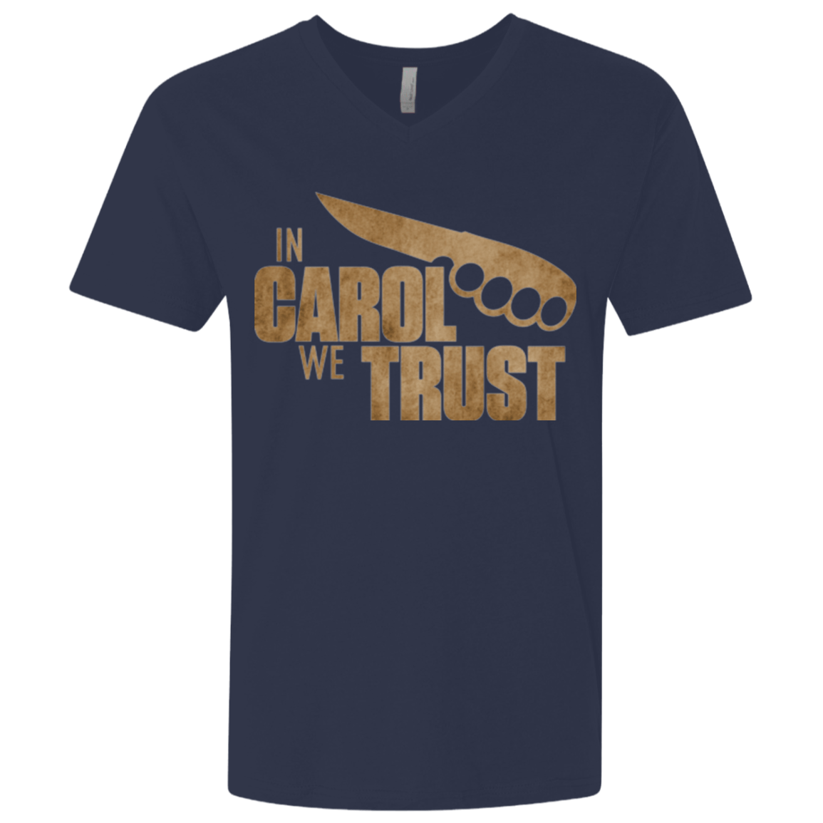 T-Shirts Midnight Navy / X-Small In Carol We Trust Men's Premium V-Neck