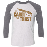 T-Shirts Heather White/Premium Heather / X-Small In Carol We Trust Triblend 3/4 Sleeve