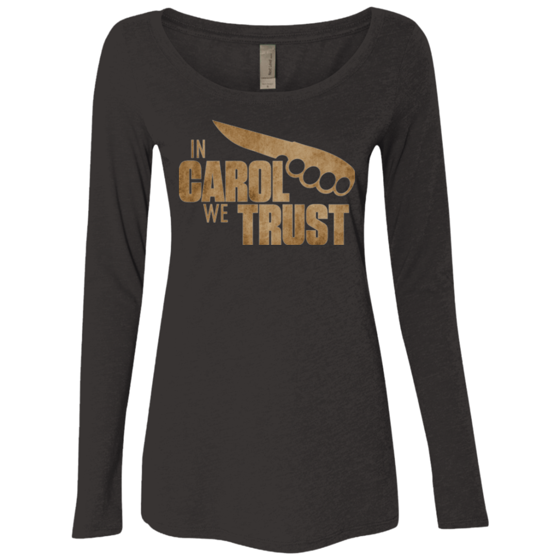 T-Shirts Vintage Black / Small In Carol We Trust Women's Triblend Long Sleeve Shirt