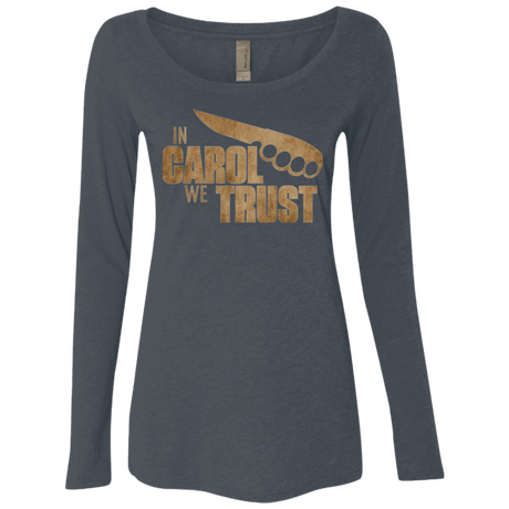 T-Shirts Vintage Navy / Small In Carol We Trust Women's Triblend Long Sleeve Shirt