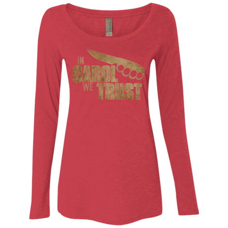 T-Shirts Vintage Red / Small In Carol We Trust Women's Triblend Long Sleeve Shirt