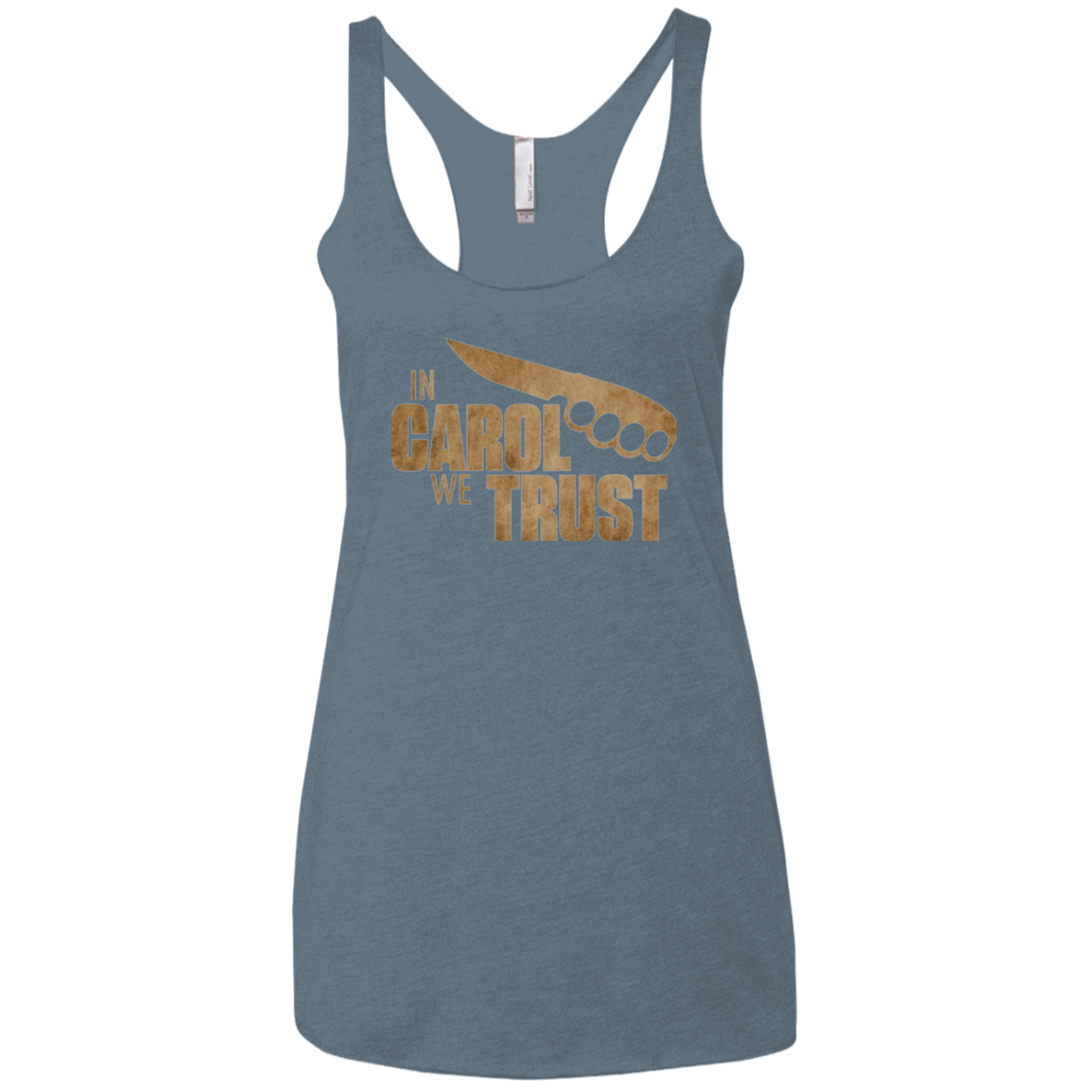 T-Shirts Indigo / X-Small In Carol We Trust Women's Triblend Racerback Tank