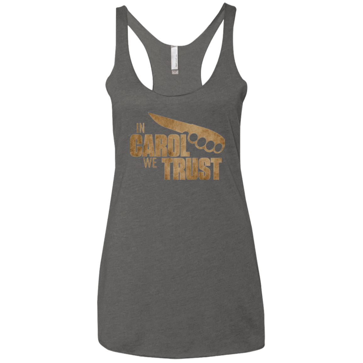 T-Shirts Premium Heather / X-Small In Carol We Trust Women's Triblend Racerback Tank