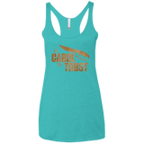 T-Shirts Tahiti Blue / X-Small In Carol We Trust Women's Triblend Racerback Tank