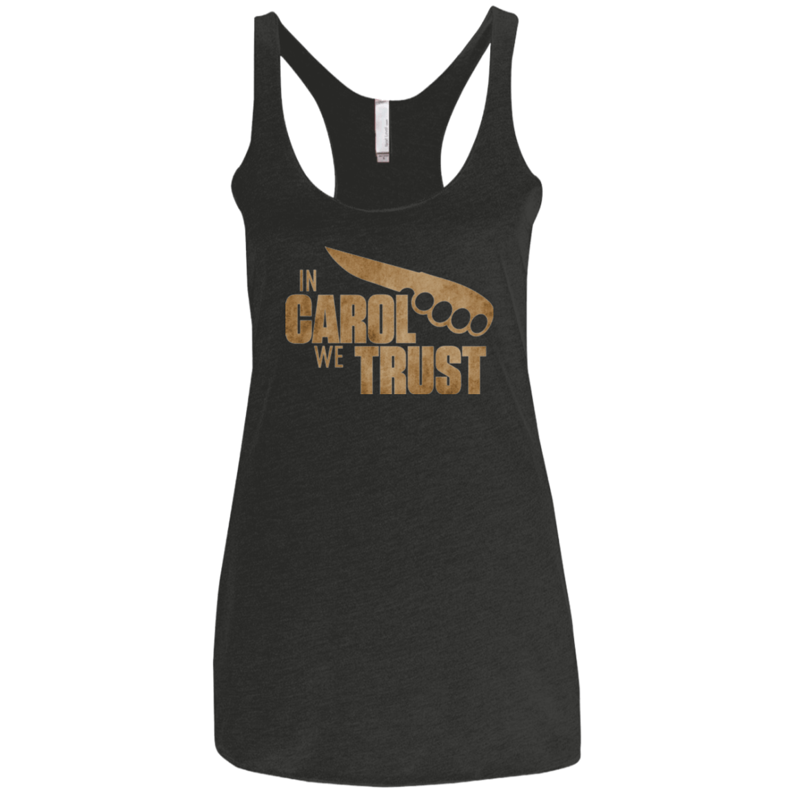 T-Shirts Vintage Black / X-Small In Carol We Trust Women's Triblend Racerback Tank