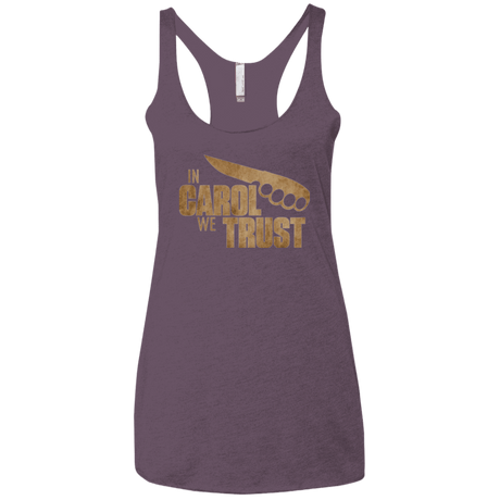 T-Shirts Vintage Purple / X-Small In Carol We Trust Women's Triblend Racerback Tank