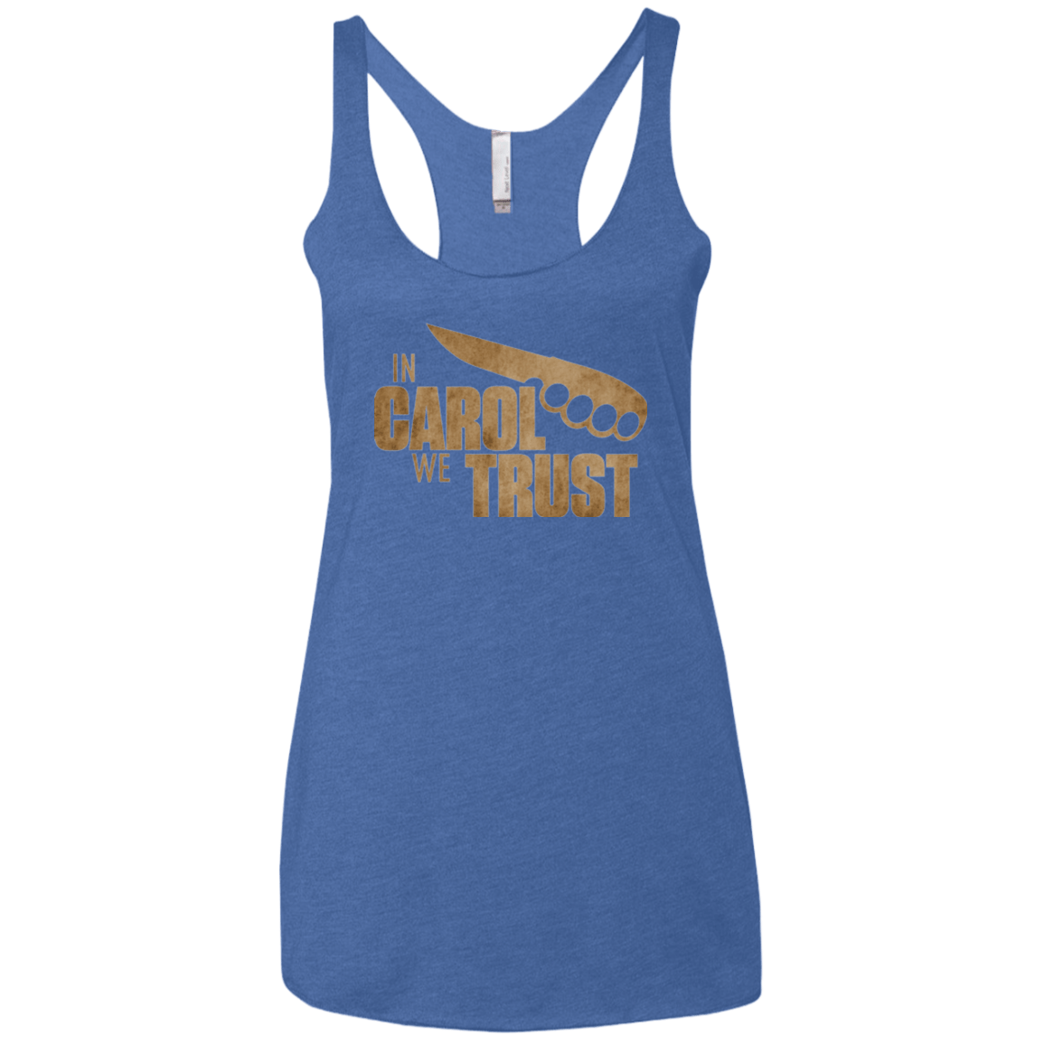 T-Shirts Vintage Royal / X-Small In Carol We Trust Women's Triblend Racerback Tank