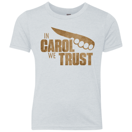 T-Shirts Heather White / YXS In Carol We Trust Youth Triblend T-Shirt