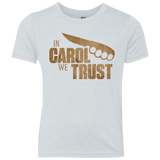T-Shirts Heather White / YXS In Carol We Trust Youth Triblend T-Shirt