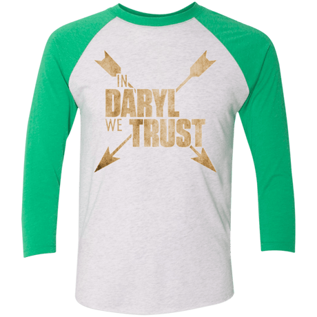 T-Shirts Heather White/Envy / X-Small In Daryl We Trust Triblend 3/4 Sleeve