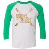 T-Shirts Heather White/Envy / X-Small In Daryl We Trust Triblend 3/4 Sleeve