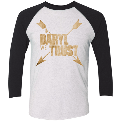 T-Shirts Heather White/Vintage Black / X-Small In Daryl We Trust Triblend 3/4 Sleeve