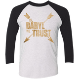 T-Shirts Heather White/Vintage Black / X-Small In Daryl We Trust Triblend 3/4 Sleeve