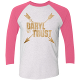 T-Shirts Heather White/Vintage Pink / X-Small In Daryl We Trust Triblend 3/4 Sleeve