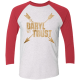 T-Shirts Heather White/Vintage Red / X-Small In Daryl We Trust Triblend 3/4 Sleeve