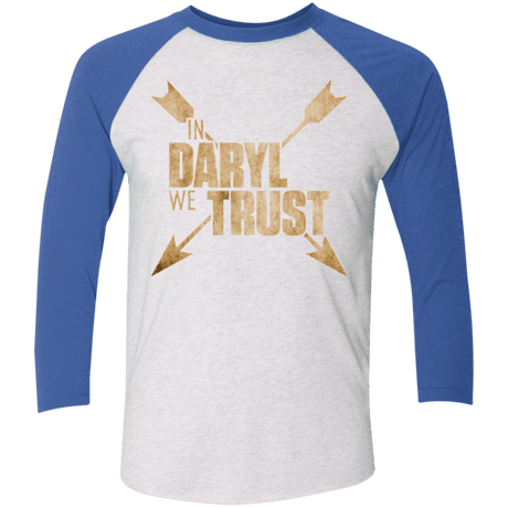 T-Shirts Heather White/Vintage Royal / X-Small In Daryl We Trust Triblend 3/4 Sleeve