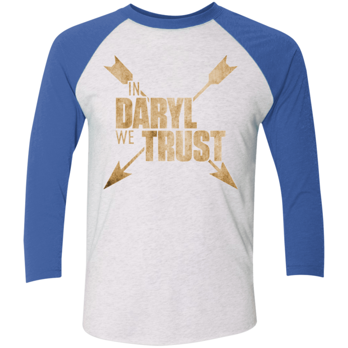 T-Shirts Heather White/Vintage Royal / X-Small In Daryl We Trust Triblend 3/4 Sleeve