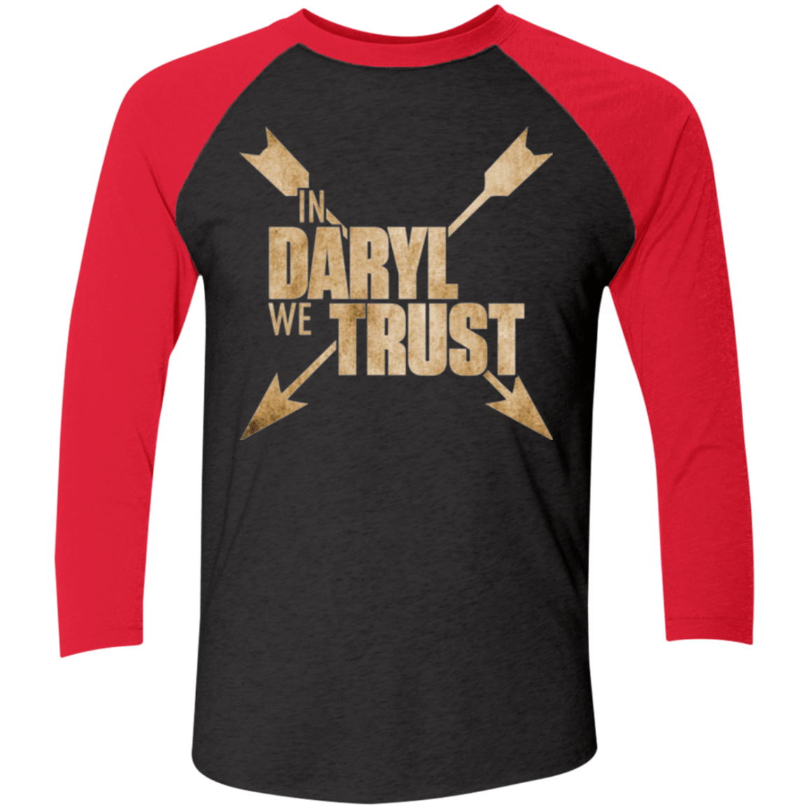 T-Shirts Vintage Black/Vintage Red / X-Small In Daryl We Trust Triblend 3/4 Sleeve