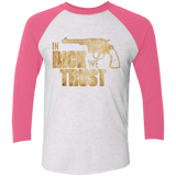 T-Shirts Heather White/Vintage Pink / X-Small In Rick We Trust Triblend 3/4 Sleeve
