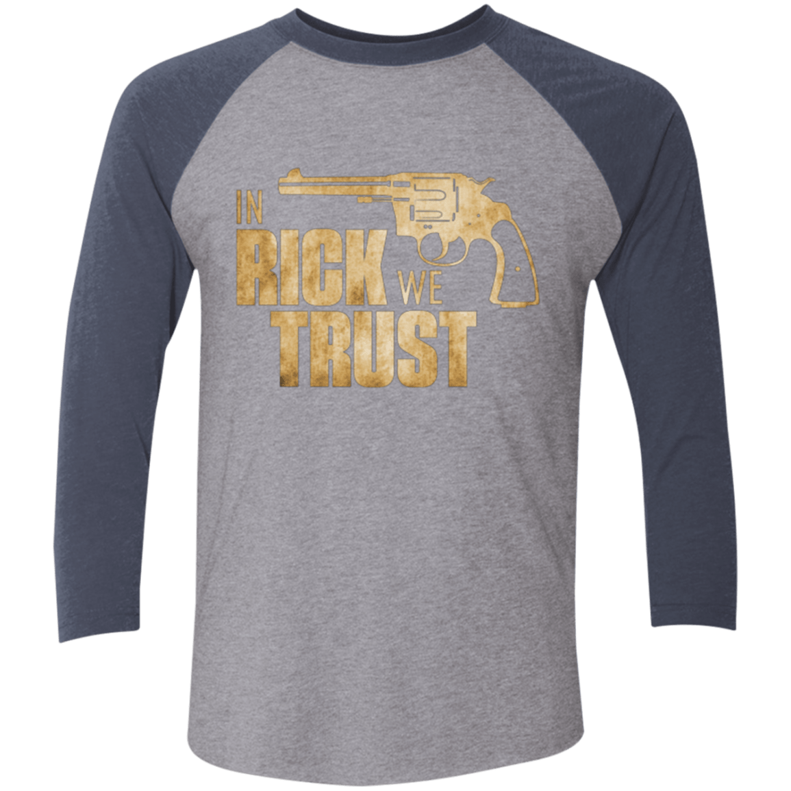T-Shirts Premium Heather/ Vintage Navy / X-Small In Rick We Trust Triblend 3/4 Sleeve