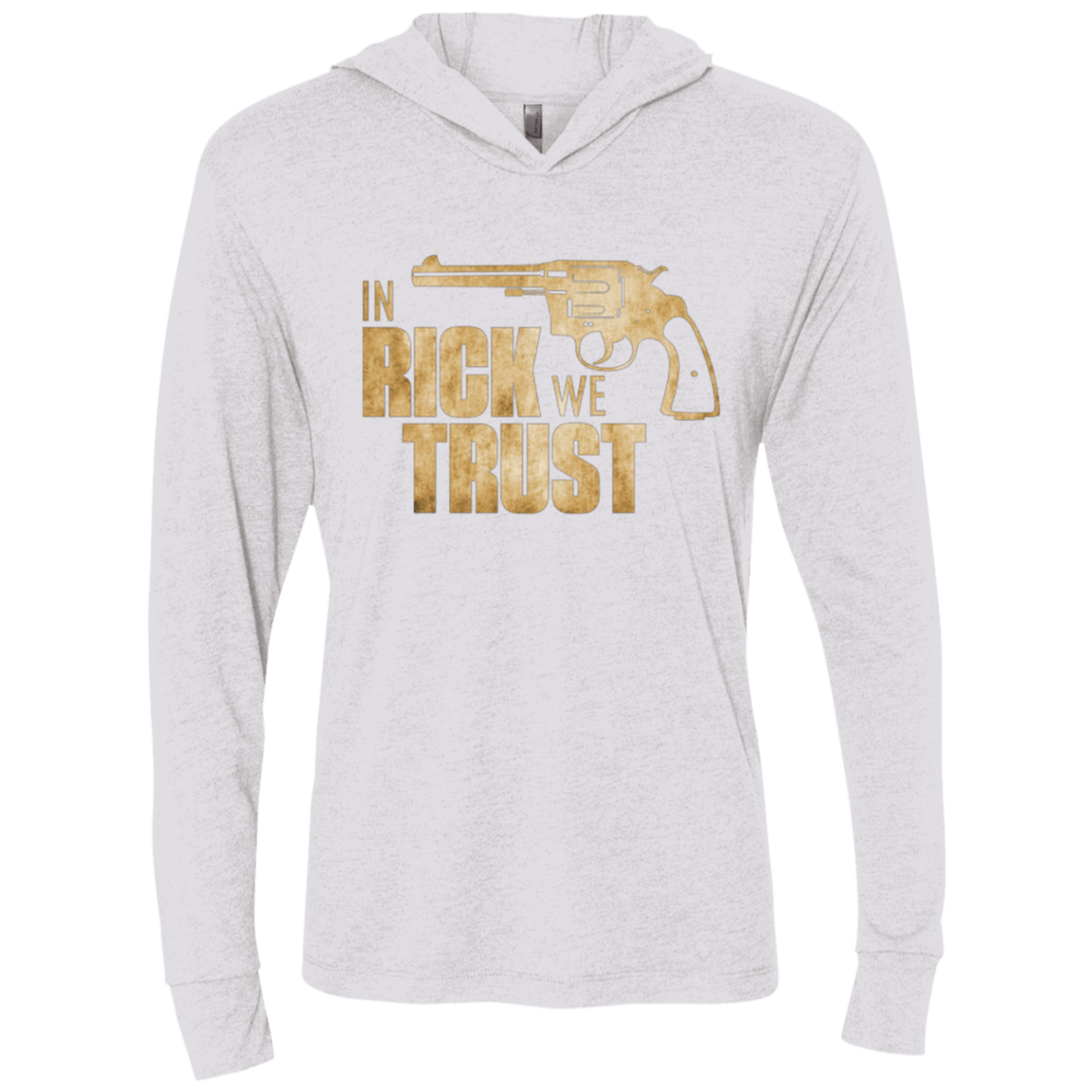 T-Shirts Heather White / X-Small In Rick We Trust Triblend Long Sleeve Hoodie Tee