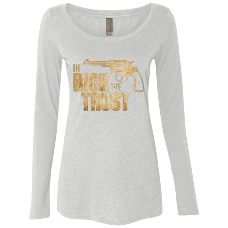 T-Shirts Heather White / Small In Rick We Trust Women's Triblend Long Sleeve Shirt
