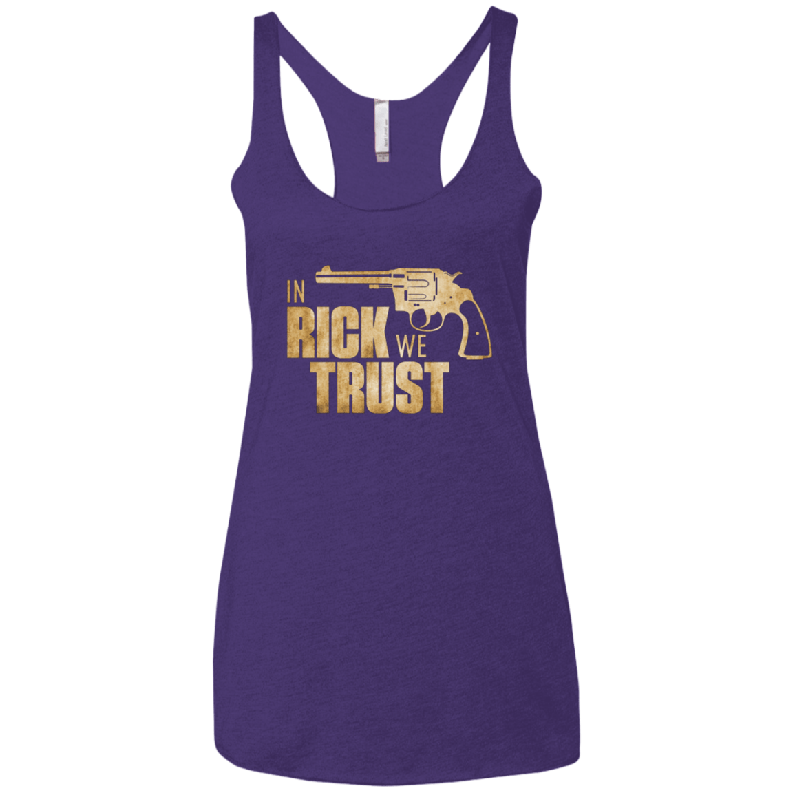 T-Shirts Purple / X-Small In Rick We Trust Women's Triblend Racerback Tank