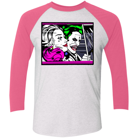 T-Shirts Heather White/Vintage Pink / X-Small In The Jokecar Triblend 3/4 Sleeve