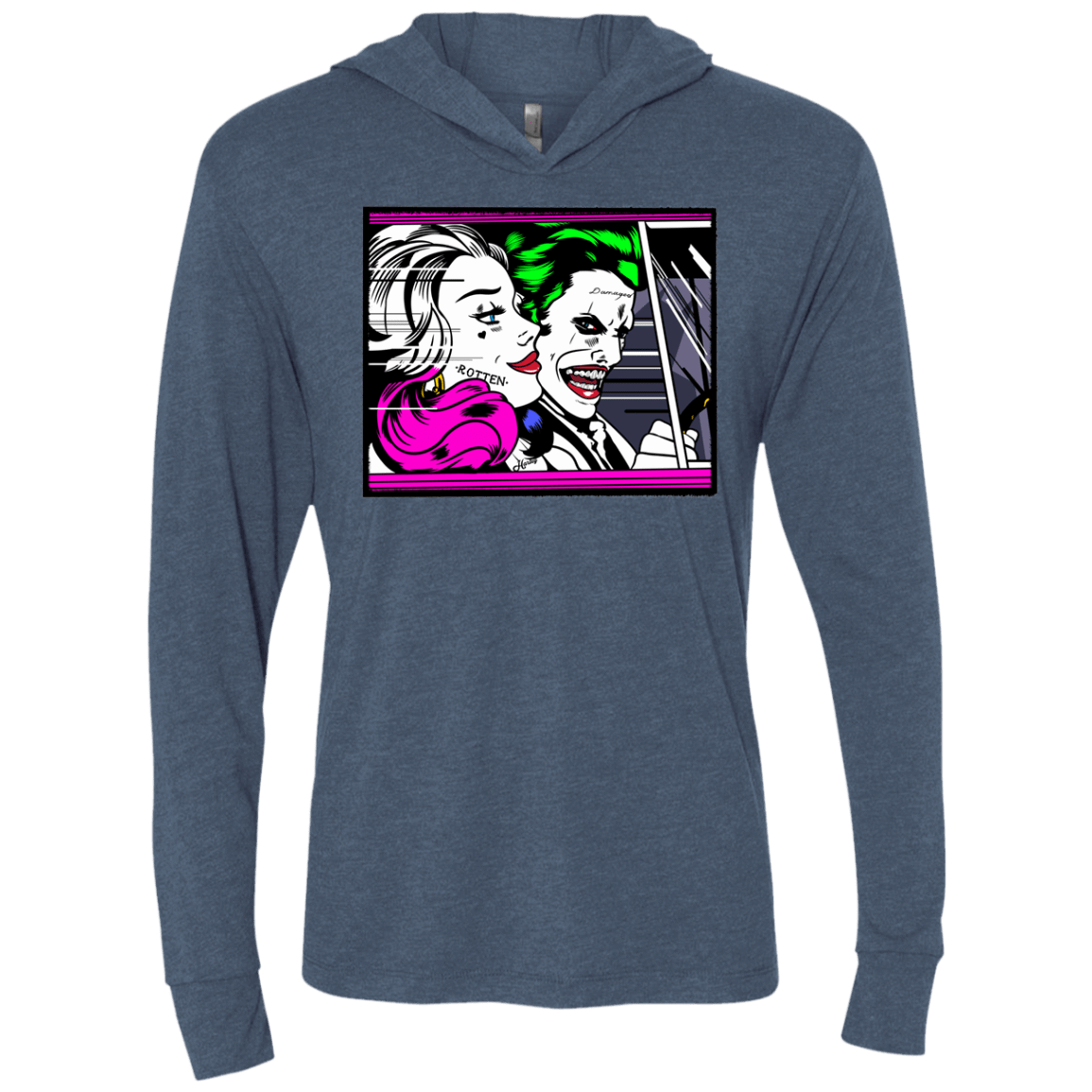 T-Shirts Indigo / X-Small In The Jokecar Triblend Long Sleeve Hoodie Tee