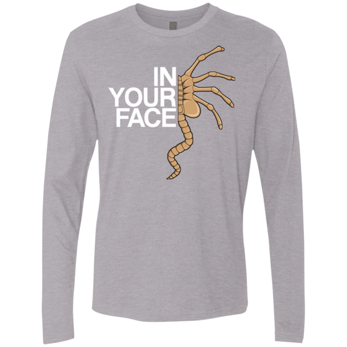 T-Shirts Heather Grey / Small IN YOUR FACE Men's Premium Long Sleeve